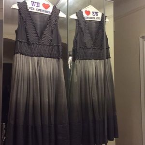Zara grey silk dress w silk lining
